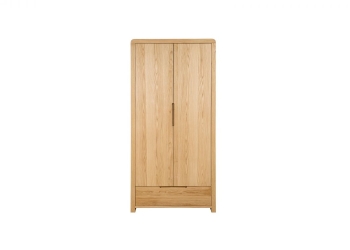 Curve 2 door 1 drawer wardrobe